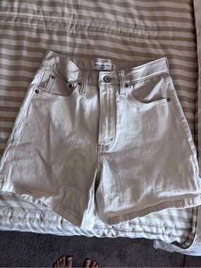 Abercrombie & Fitch Cream Denim Shorts